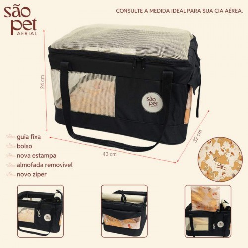 BOLSA AERIALPET-GL PT 43X32X24CM