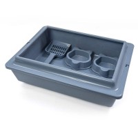 723-2 - KIT ALLCAT BANDEJA RETANGULAR PRETA COM BORDA COLORIDA 