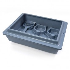 723-2 - KIT ALLCAT BANDEJA RETANGULAR PRETA COM BORDA COLORIDA 