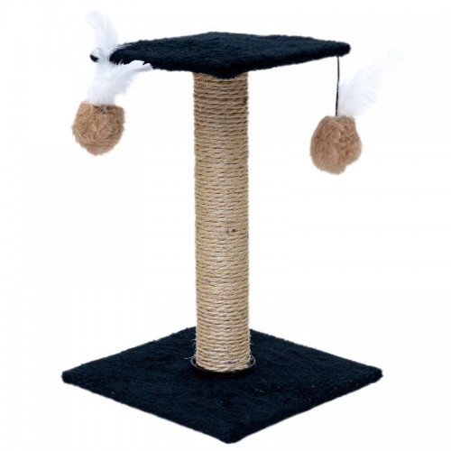 Arranhador com plataforma quadrada - Preto - 26X26X37 cm