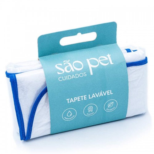 Tapete lavável - M - azul - 80X60 cm