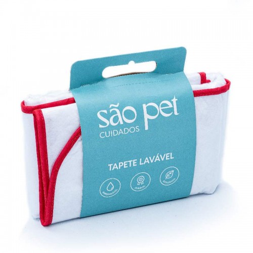 Tapete lavável - P - vermelho - 60X50 cm